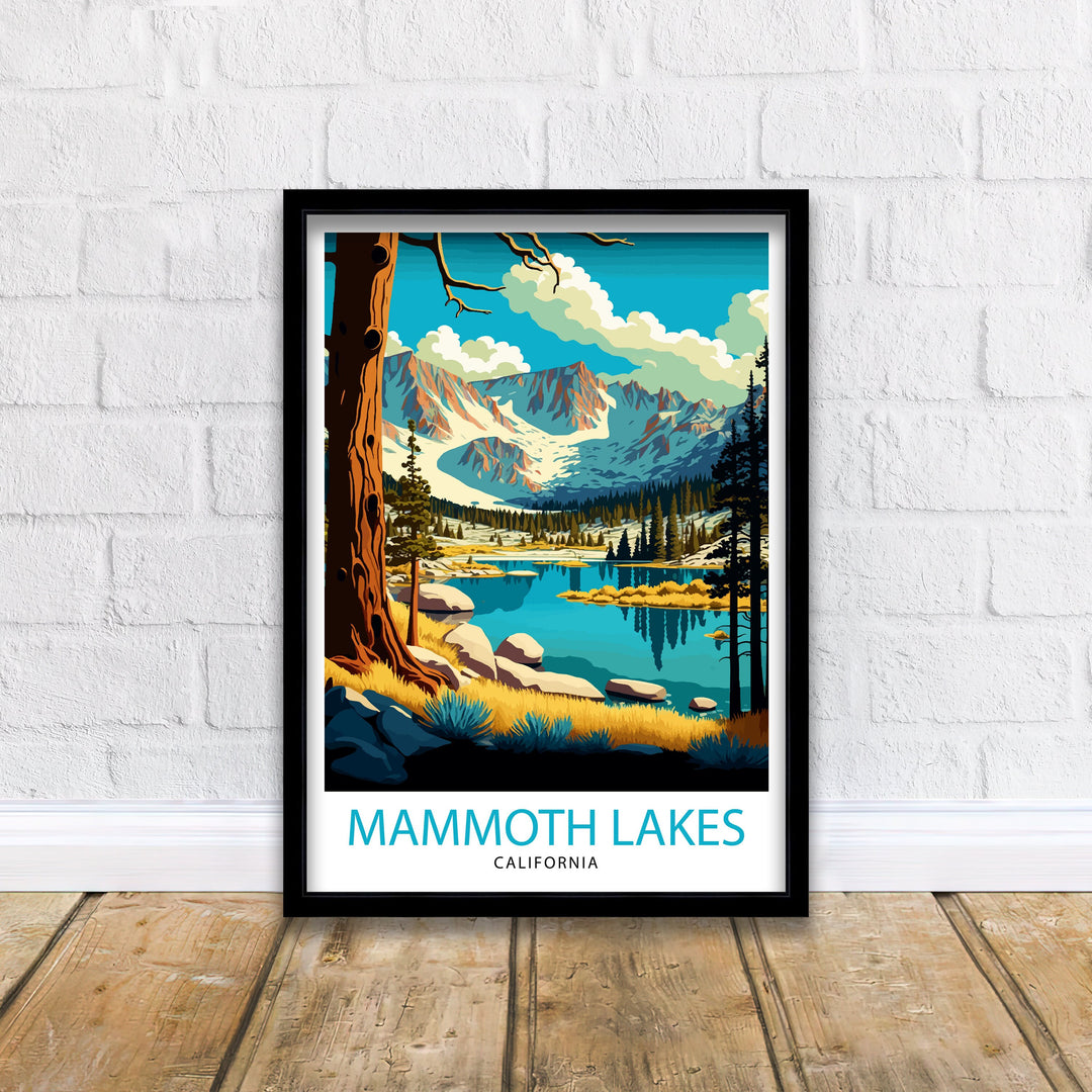 Mammoth Lakes California Travel Poster Wall Decor, Home Living Decor Mammoth Lakes Illustration,Travel Poster Gift For Mammoth Lakes