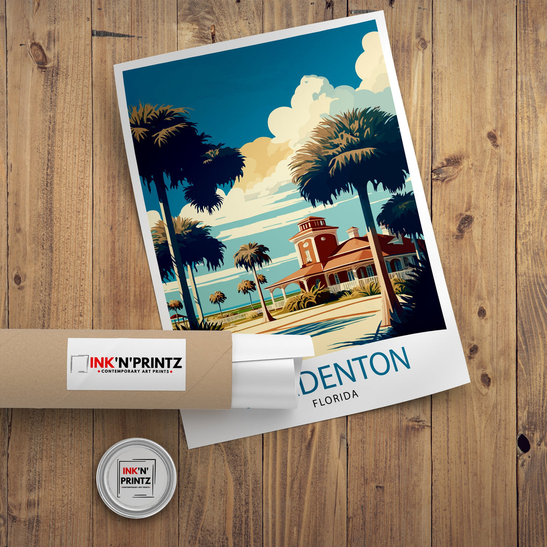 Bradenton Florida Travel Poster Bradenton Wall Decor Bradenton Art Poster Bradenton Illustration Bradenton Wall Art Florida Travel Poster Gift