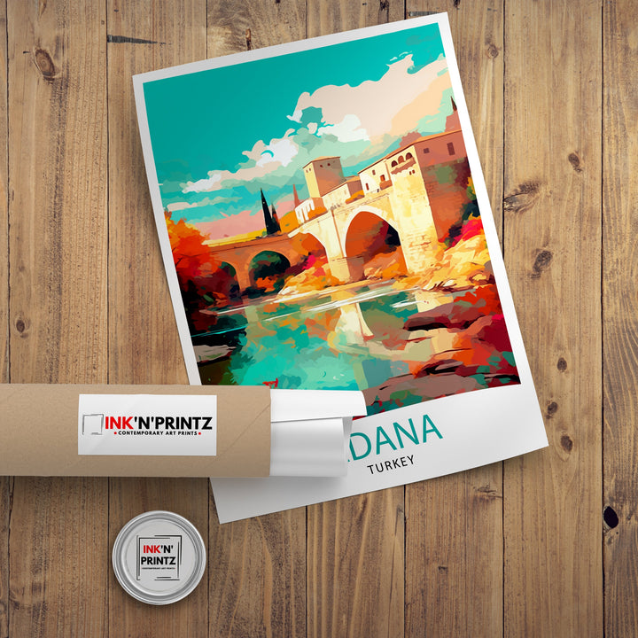 Adana Turkey Travel Poster Adana Wall Decor Adana Cityscape Poster Adana Illustration Adana Home Decor Turkey Travel Poster