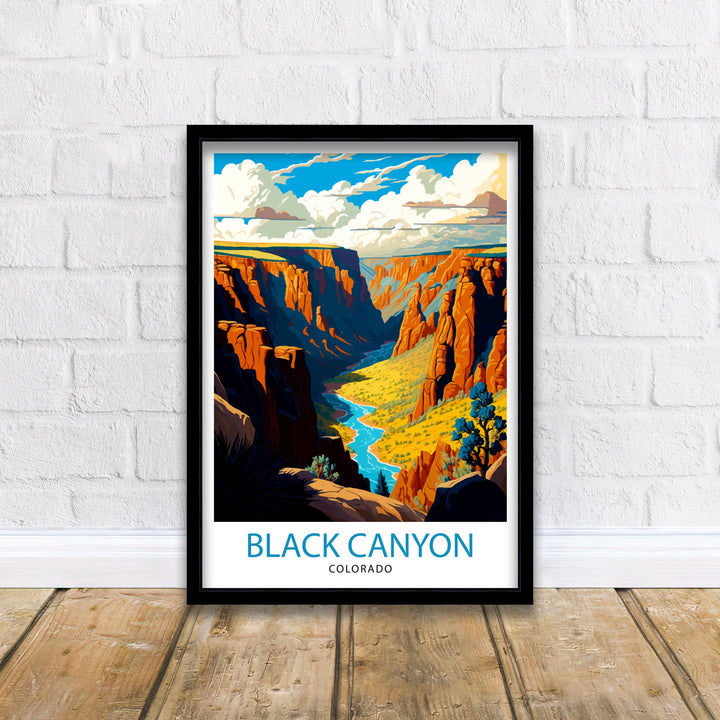 Black Canyon Colorado Travel Poster Black Canyon Wall Art Colorado Travel Poster Nature Landscape Poster Colorado Home Decor