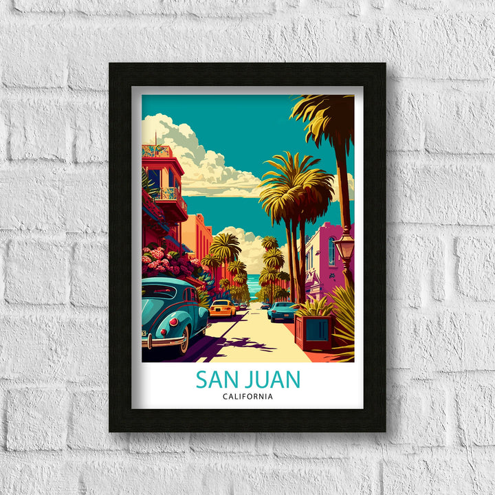 San Juan California Travel Poster San Juan Wall Art San Juan Home Decor San Juan Illustration California Travel Poster San Juan Gift