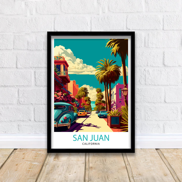 San Juan California Travel Poster San Juan Wall Art San Juan Home Decor San Juan Illustration California Travel Poster San Juan Gift