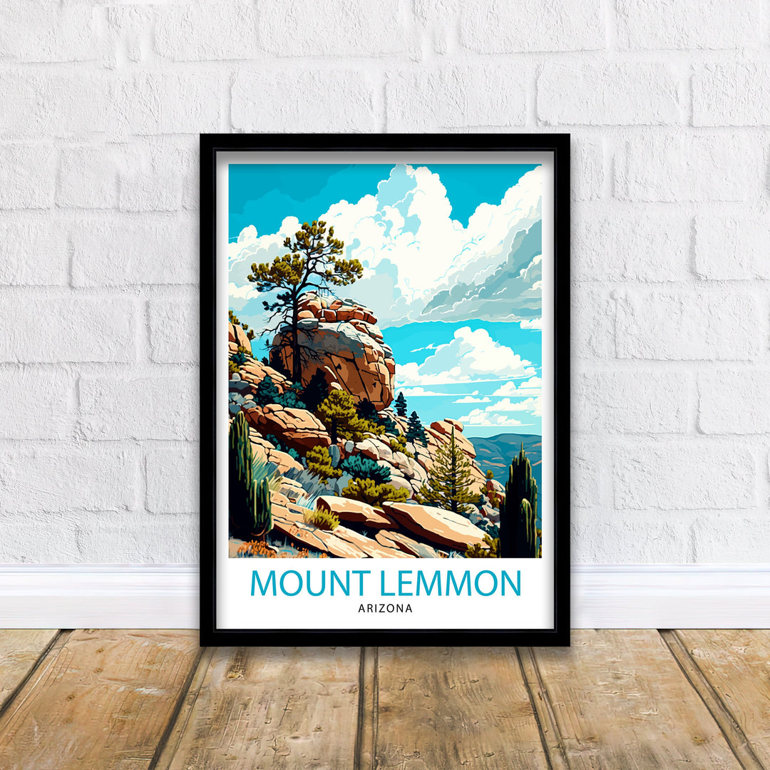 Mount Lemmon Arizona Travel Poster Mountain Wall Art Arizona Landscape Poster Nature Decor Gift for Outdoor Enthusiasts