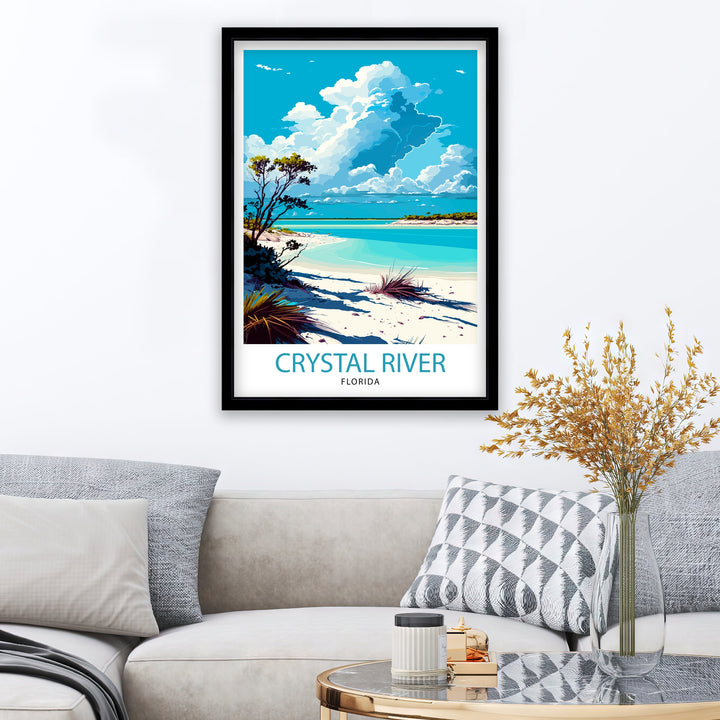 Crystal River Florida Travel Poster Crystal River Wall Decor Crystal River Poster Florida Travel Posters Crystal River Art Poster Crystal River