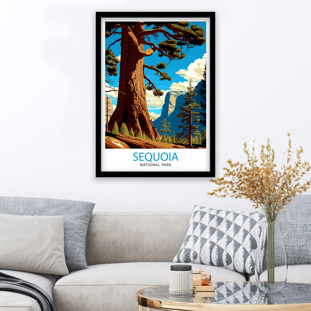 Sequoia National Park Travel Poster Wall Art Decor Illustrated Travel Poster Gift for National Park Lovers California Art Poster