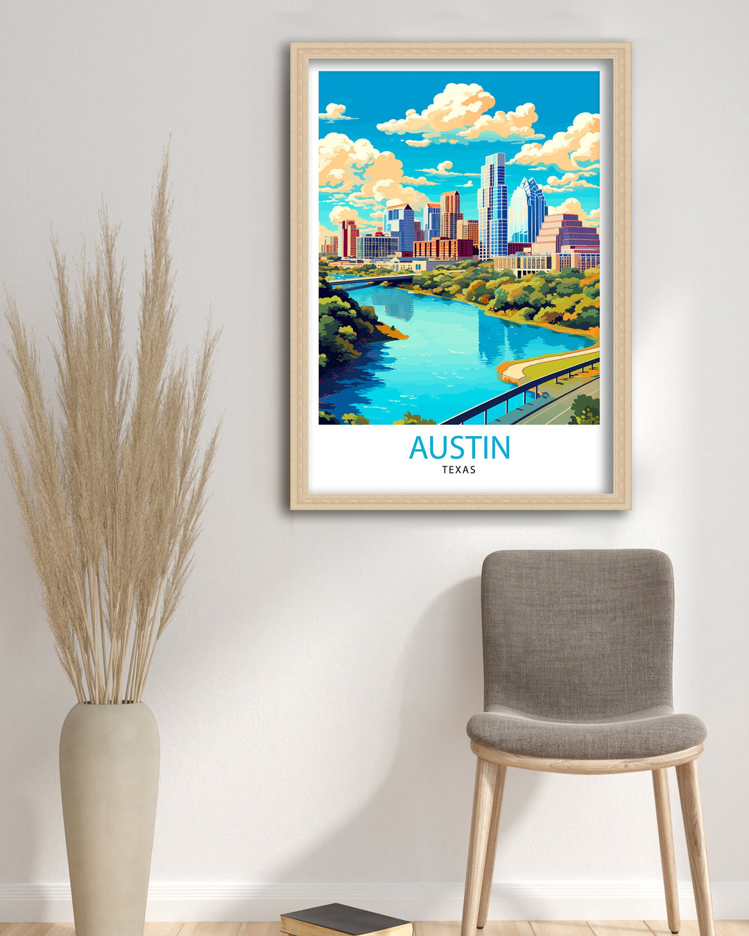 Austin Texas Travel Poster Austin Wall Art Texas Home Decor Austin Texas Illustration Travel Poster Gift for Austin Texas Austin Cityscape