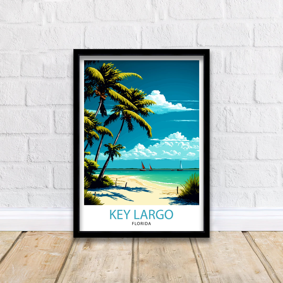 Key Largo Florida Travel Poster Key Largo Wall Art Key Largo Home Decor Key Largo Illustration Travel Poster, Florida Gift Beach House Decor