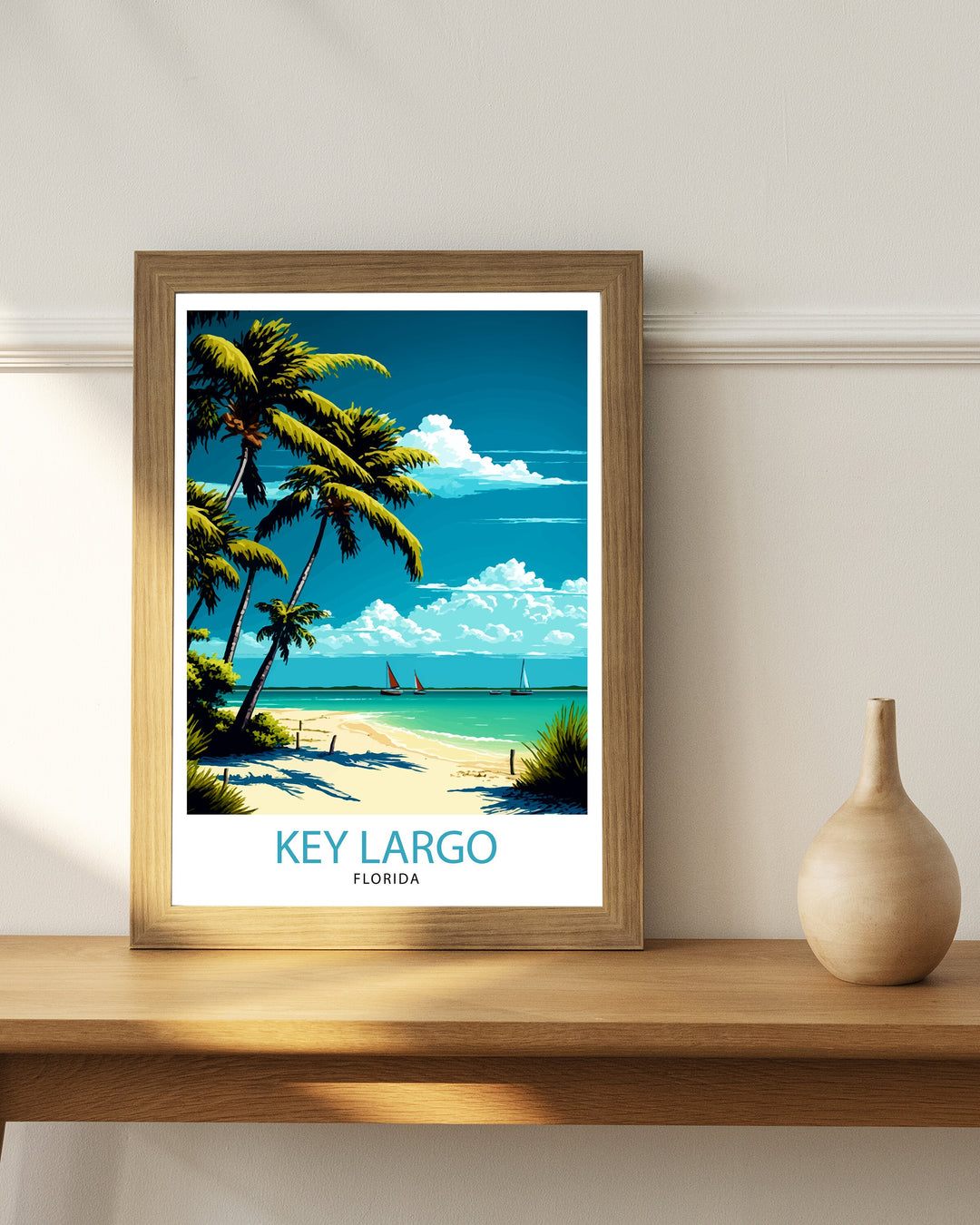 Key Largo Florida Travel Poster Key Largo Wall Art Key Largo Home Decor Key Largo Illustration Travel Poster, Florida Gift Beach House Decor