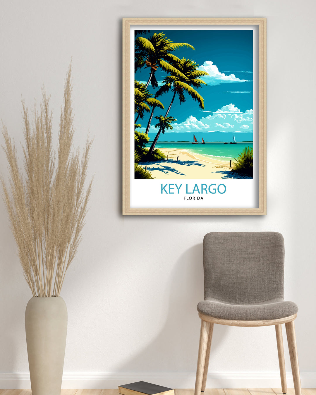 Key Largo Florida Travel Poster Key Largo Wall Art Key Largo Home Decor Key Largo Illustration Travel Poster, Florida Gift Beach House Decor