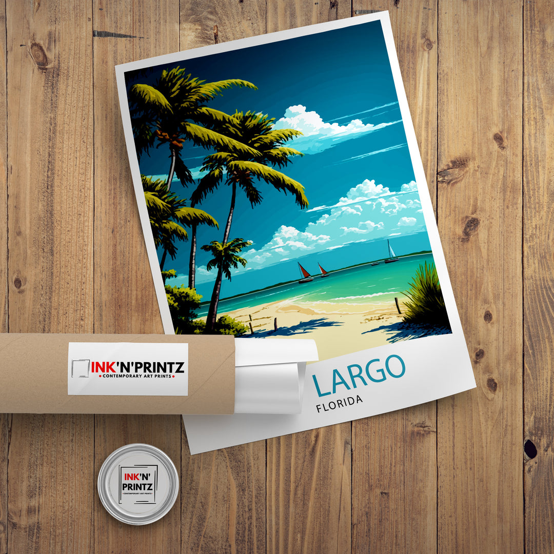 Key Largo Florida Travel Poster Key Largo Wall Art Key Largo Home Decor Key Largo Illustration Travel Poster, Florida Gift Beach House Decor