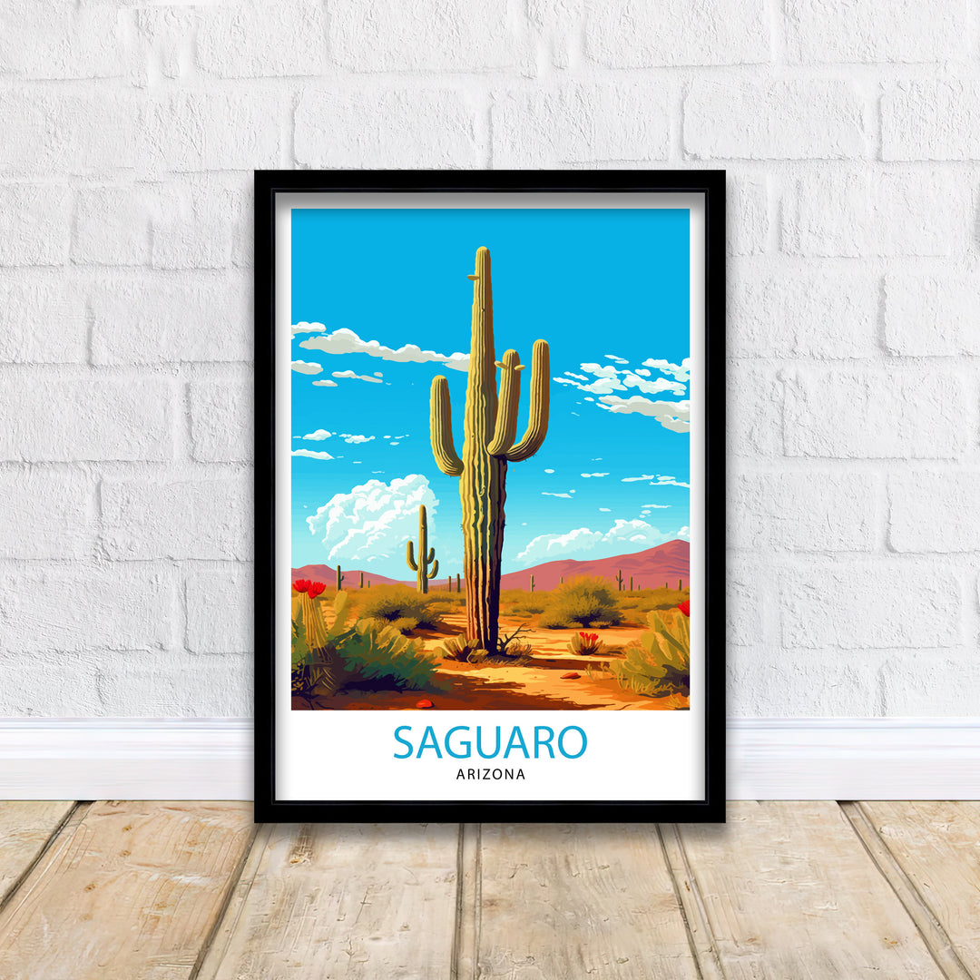 Saguaro Arizona Travel Poster Saguaro Wall Decor Saguaro Home Living Decor Saguaro Illustration Travel Poster Gift for Arizona Lovers Arizona