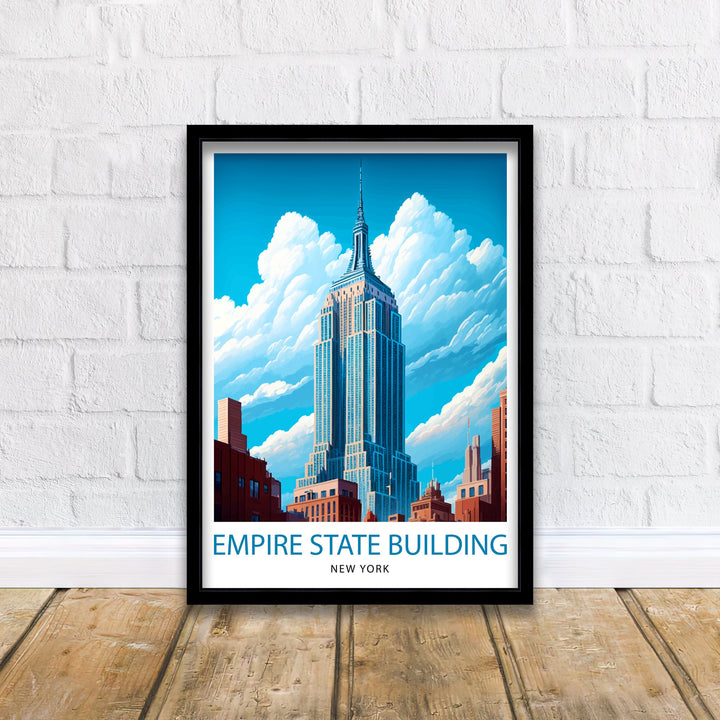 Empire State Building Travel Poster New York City Wall Art NYC Skyline Decor Travel Poster Urban Architecture Poster Home Decor