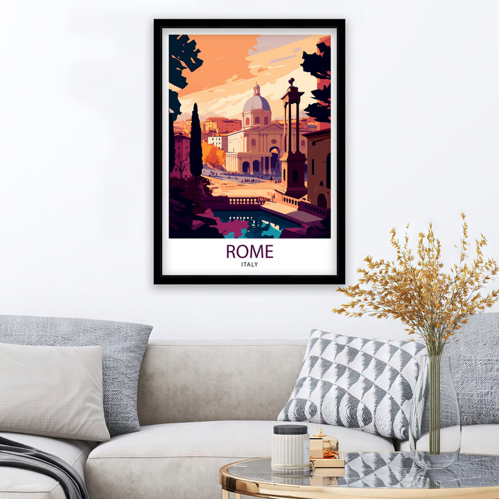 Rome Italy Travel Poster Rome Wall Art Italy Travel Poster Rome Home Decor Italy Illustration Travel Gift for Rome Italy Wall Art