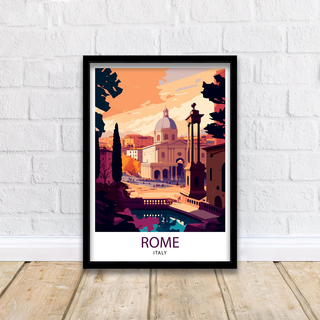 Rome Italy Travel Poster Rome Wall Art Italy Travel Poster Rome Home Decor Italy Illustration Travel Gift for Rome Italy Wall Art