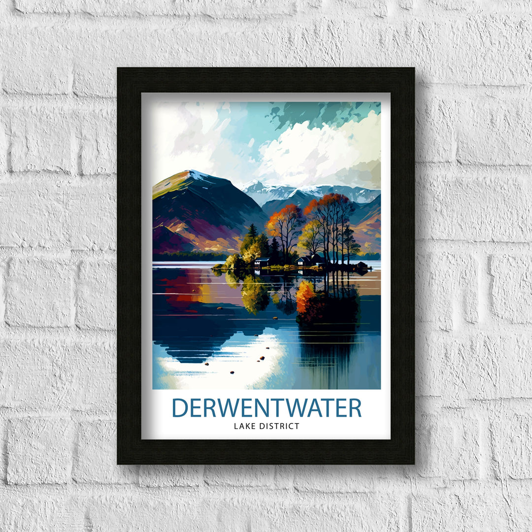 Derwentwater Cumbria Travel Poster Wall Decor Home Living Decor Illustration Travel Poster Gift For Derwentwater Cumbria Home Decor