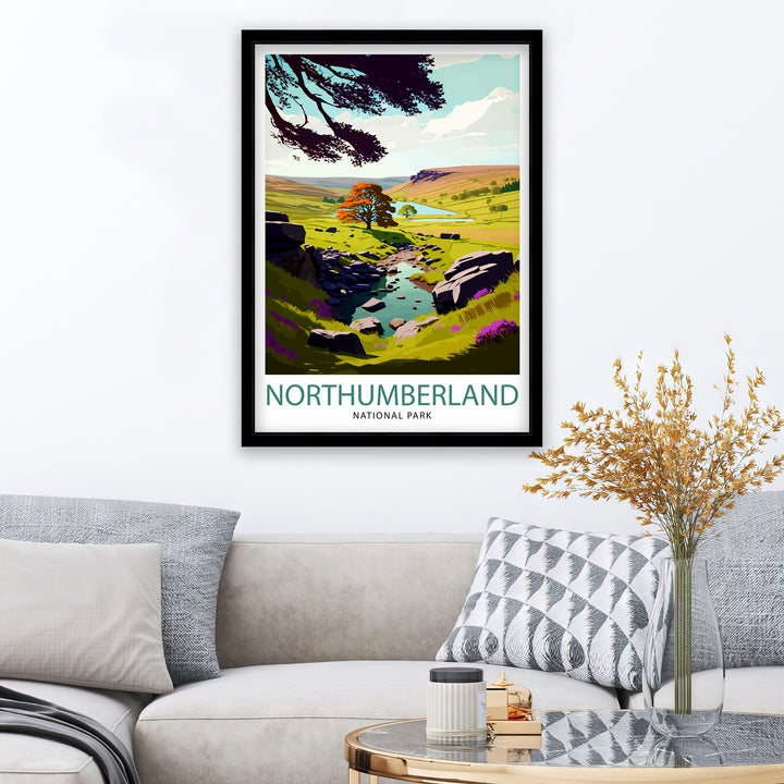 Northumberland National Park Travel Print Northumberland Wall Decor Northumberland Home Living Decor Northumberland Illustration Travel