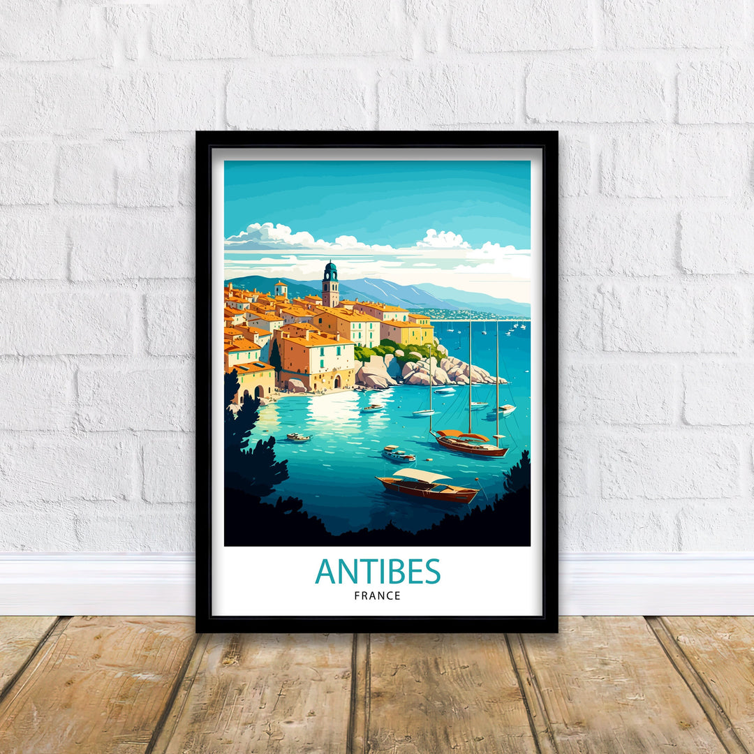 Antibes France Travel Poster Antibes Wall Decor Antibes Home Living Decor Antibes France Illustration Travel Poster Gift for Antibes