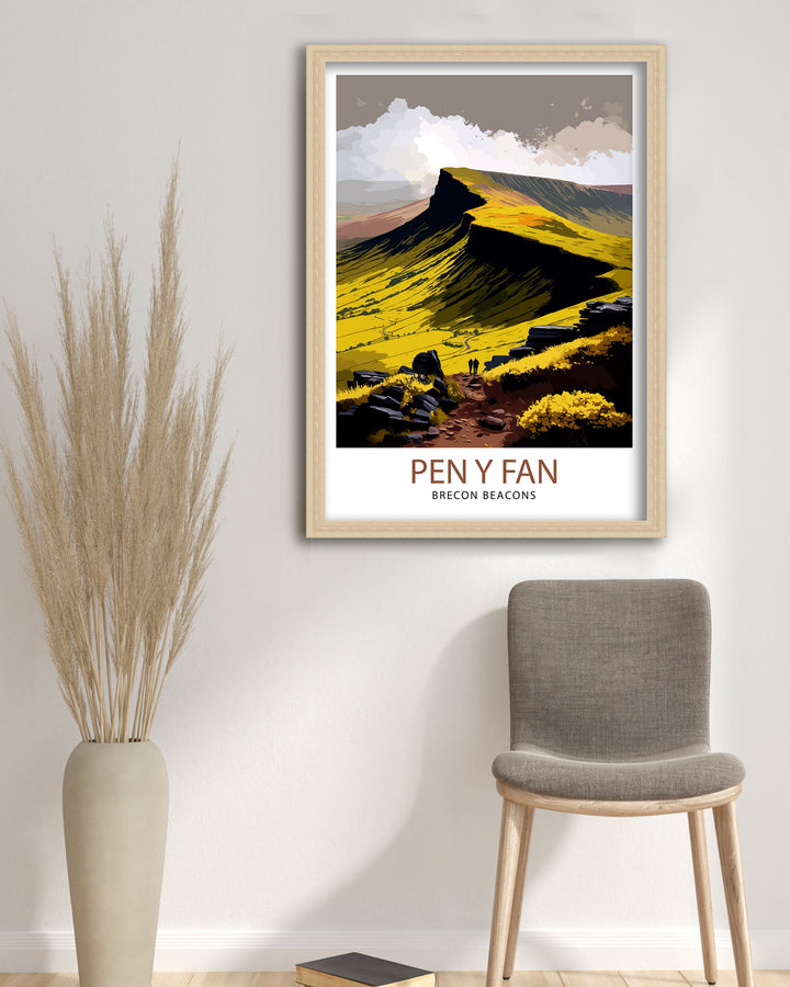 Pen y Fan Wales Travel Print Wall Art Home Decor Pen y Fan Illustration Travel Poster Gift for Wales Lovers Wales Home Decor