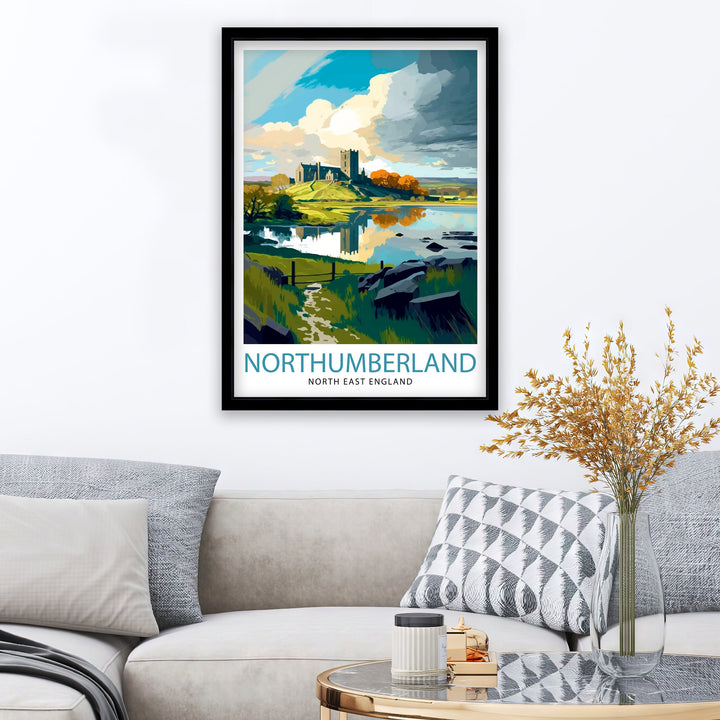 Northumberland Travel Print Northumberland Wall Art Northumberland Poster Northumberland Illustration Northumberland Travel Poster