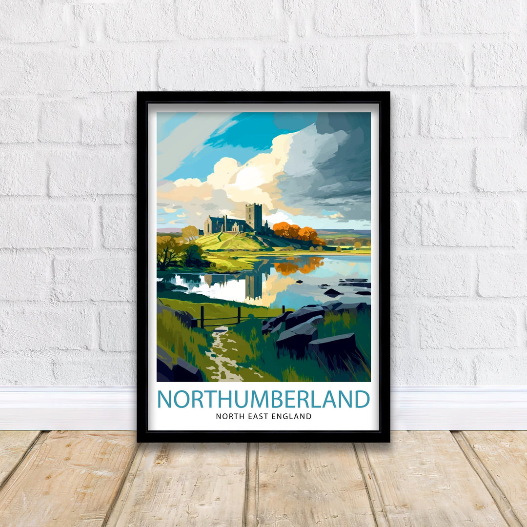 Northumberland Travel Print Northumberland Wall Art Northumberland Poster Northumberland Illustration Northumberland Travel Poster