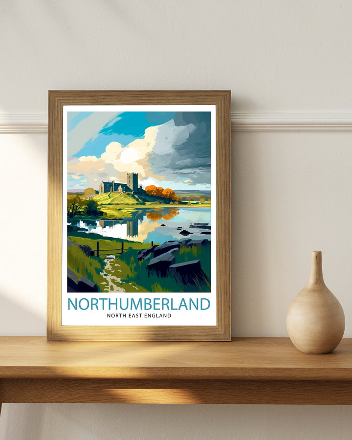 Northumberland Travel Print Northumberland Wall Art Northumberland Poster Northumberland Illustration Northumberland Travel Poster