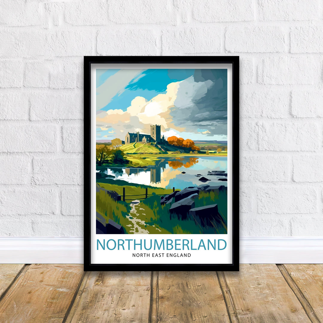 Northumberland Travel Print Northumberland Wall Art Northumberland Poster Northumberland Illustration Northumberland Travel Poster