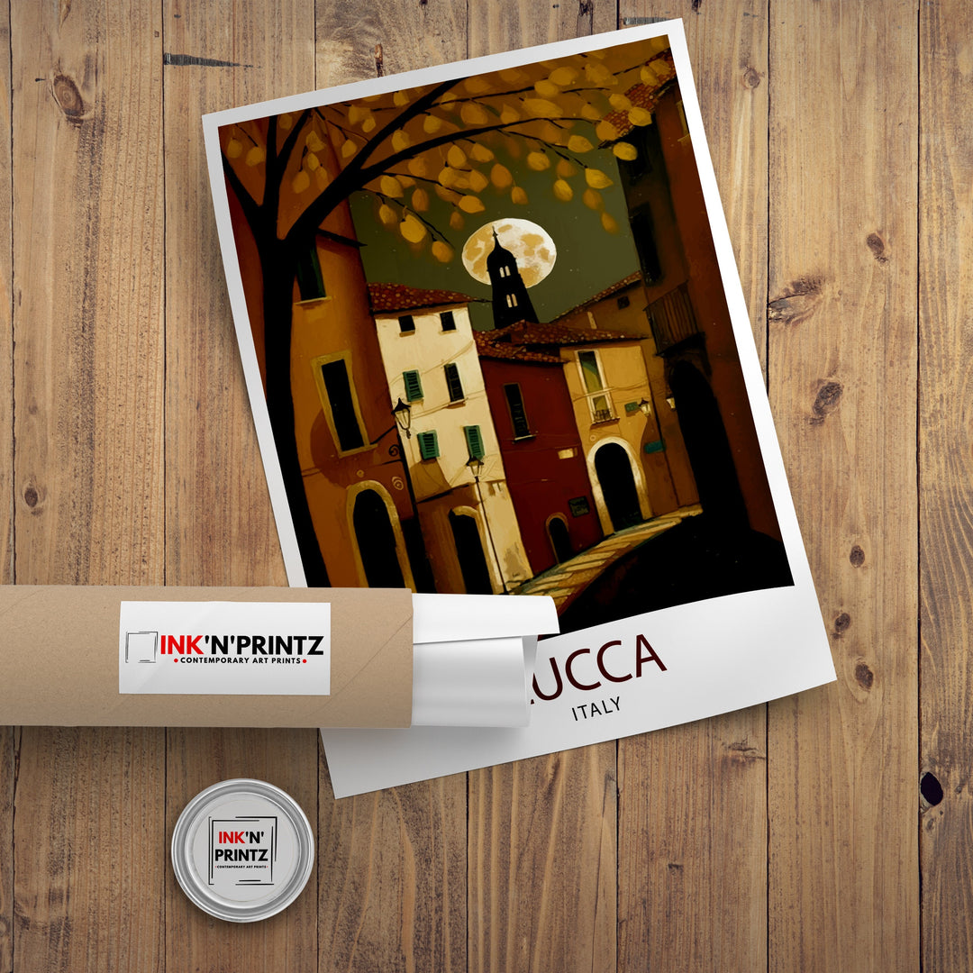 Lucca Italy Travel Print, Lucca Wall Decor Lucca Home Living Decor Lucca Italy Illustration Travel Poster Gift For Lucca Italy Home