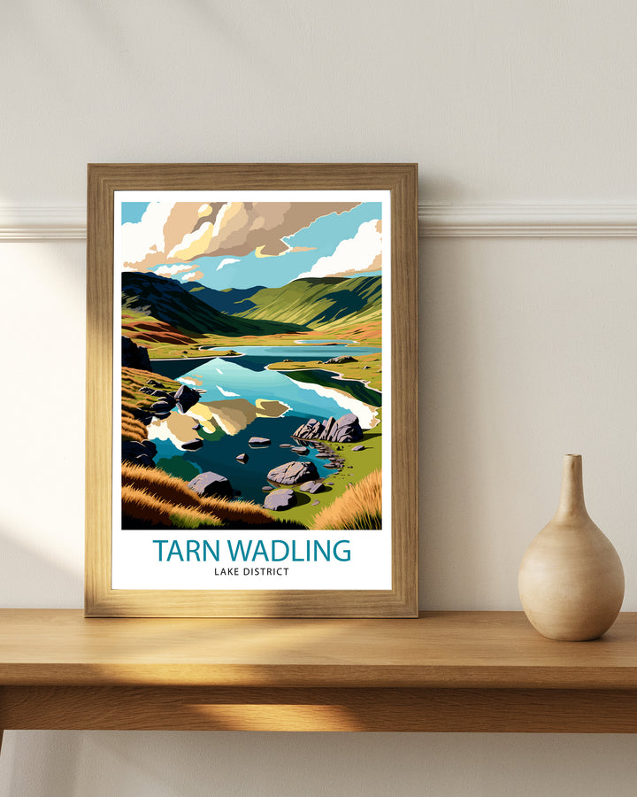 Tarn Wadling Lake District Travel Poster Lake District Wall Decor Lake District Home Living Decor Lake District Illustration Travel Poster