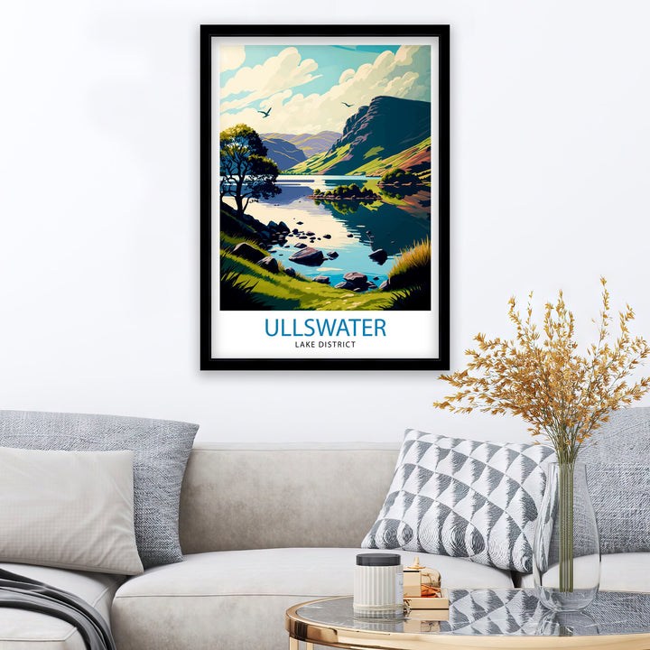 Ullswater Lake District Travel Poster Lake District Wall Decor Ullswater Home Living Decor Ullswater Illustration Travel Poster Gift for