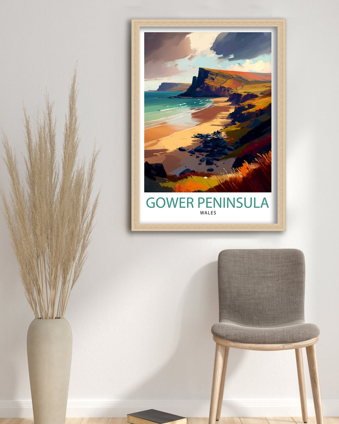 Gower Peninsula Wales Travel Poster Gower Peninsula Wall Decor Gower Peninsula Home Living Decor Gower Peninsula Illustration Travel Poster