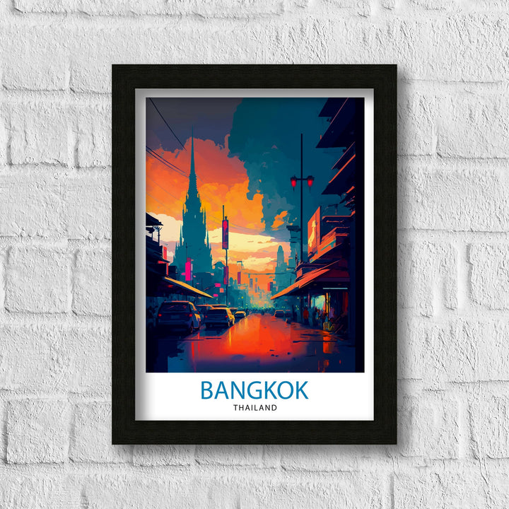 Bangkok Thailand Travel Poster Bangkok Wall Decor Bangkok Home Living Decor Bangkok Illustration Travel Poster Gift for Bangkok Thailand