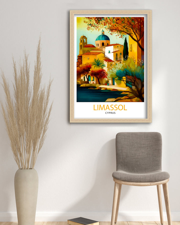 Limassol Cyprus Travel Poster Wall Decor, Home Living Decor Cyprus Illustration Travel Poster Gift For Cyprus Cyprus Home Decor