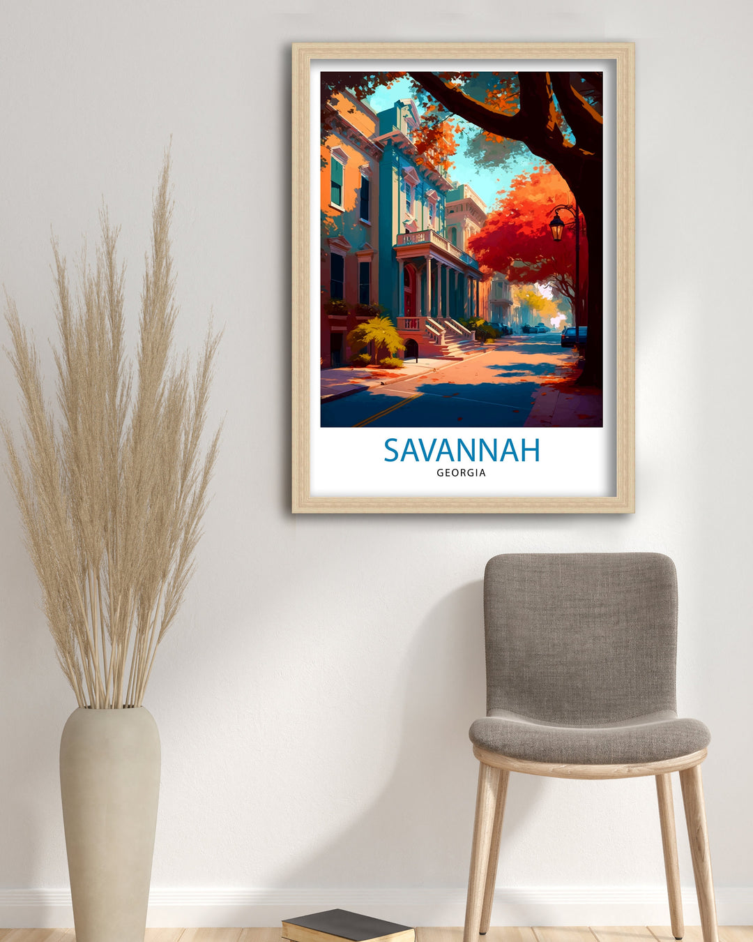 Savannah Georgia Travel Poster Savannah Wall Decor Savannah Home Living Decor Savannah Georgia Illustration Travel Poster Gift for Savannah