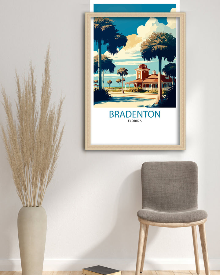 Bradenton Florida Travel Poster Bradenton Wall Decor Bradenton Art Poster Bradenton Illustration Bradenton Wall Art Florida Travel Poster Gift