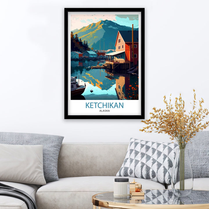 Ketchikan Alaska Travel Poster Ketchikan Wall Decor Ketchikan Art Poster Alaska Travel Posters Ketchikan Illustration Ketchikan Wall Art