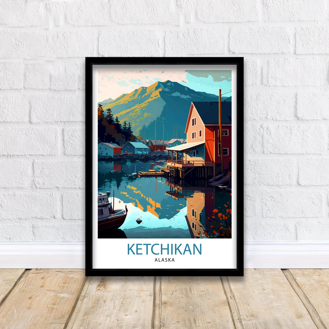 Ketchikan Alaska Travel Poster Ketchikan Wall Decor Ketchikan Art Poster Alaska Travel Posters Ketchikan Illustration Ketchikan Wall Art