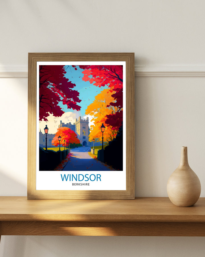 Windsor Berkshire Travel Poster Windsor Wall Decor Windsor Home Living Decor Windsor Illustration Travel Poster Gift for Windsor Berkshire UK