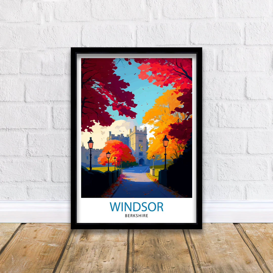 Windsor Berkshire Travel Poster Windsor Wall Decor Windsor Home Living Decor Windsor Illustration Travel Poster Gift for Windsor Berkshire UK