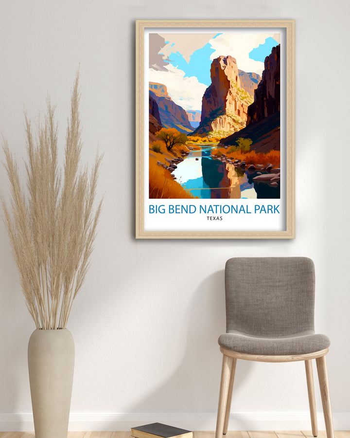 Big Bend National Park Texas Travel Poster Texas Wall Decor Big Bend National Park Poster Texas Landscape Art Travel Poster Gift