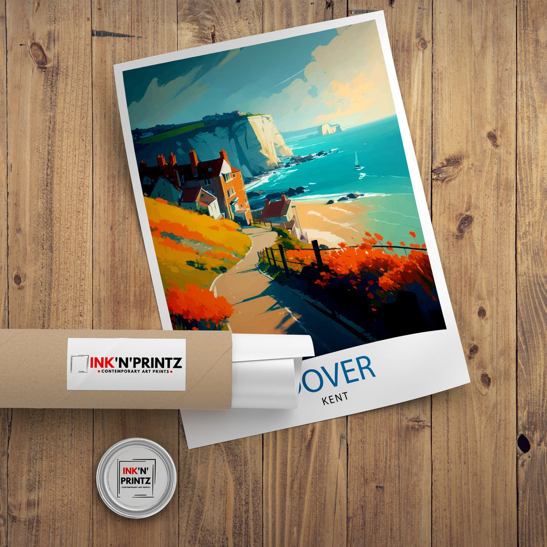 Dover Kent Travel Poster Dover Wall Decor Dover Poster Kent Travel Posters Dover Art Poster Dover Illustration Dover Wall Art Kent Poster Dover