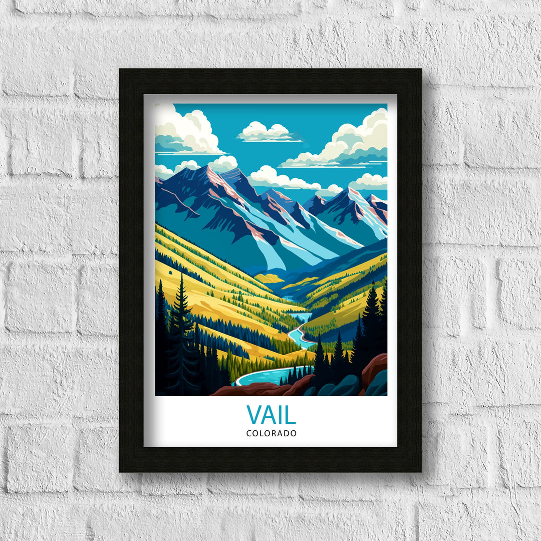 Vail Colorado Travel Poster Vail Wall Art Vail Mountain Poster Colorado Travel Decor Vail Ski Resort Poster Vail Colorado Art Vail Landscape