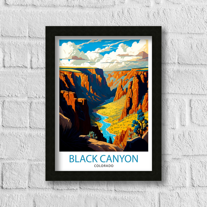 Black Canyon Colorado Travel Poster Black Canyon Wall Art Colorado Travel Poster Nature Landscape Poster Colorado Home Decor