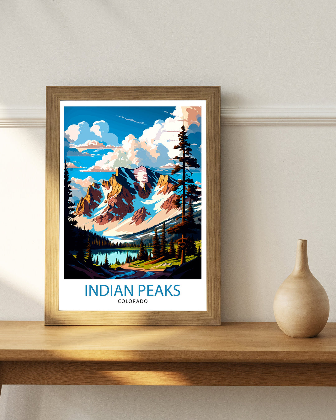 Indian Peaks Colorado Travel Poster Mountain Wall Art Nature Landscape Poster Colorado Art Decor Gift for Outdoor