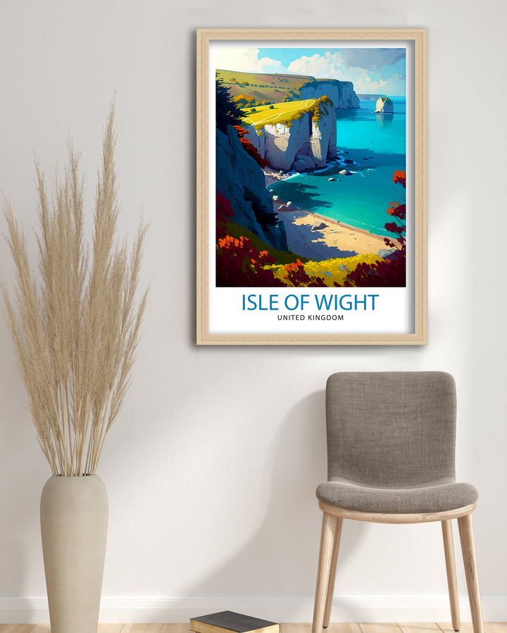 Isle of Wight Travel Poster Isle of Wight Wall Decor Isle of Wight Poster Isle of Wight Illustration Travel Posters Isle of Wight Art Poster