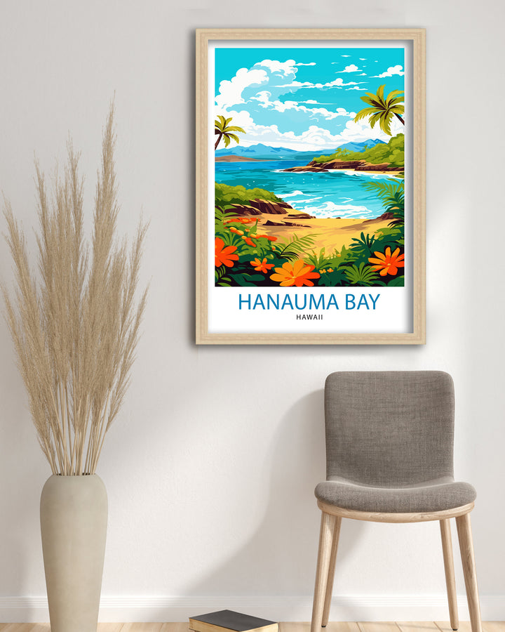 Hanauma Bay Hawaii Travel Poster Hanauma Bay Wall Decor Hanauma Bay Poster Hawaii Travel Posters Hanauma Bay Art Poster Hanauma Bay