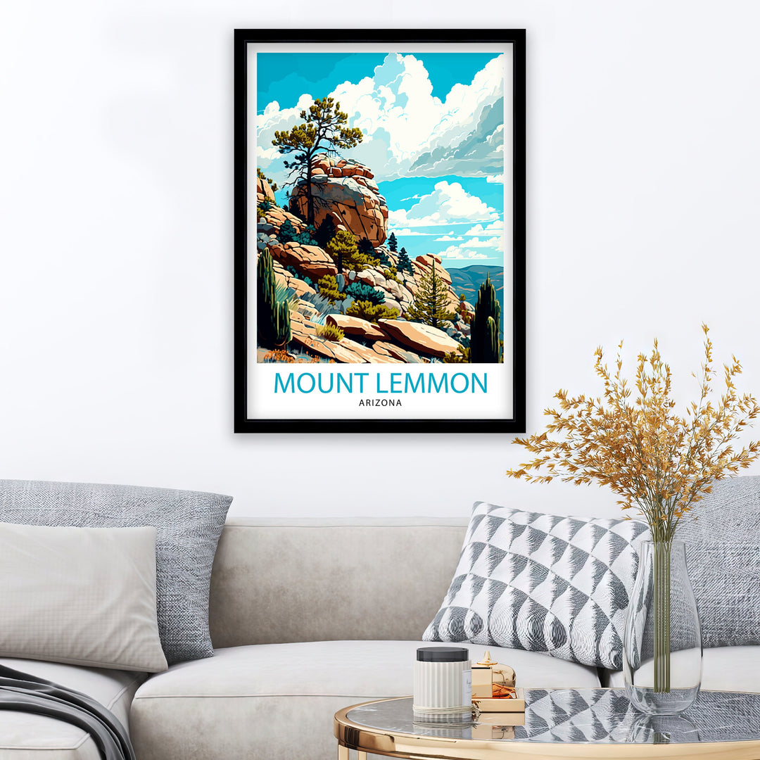 Mount Lemmon Arizona Travel Poster Mountain Wall Art Arizona Landscape Poster Nature Decor Gift for Outdoor Enthusiasts