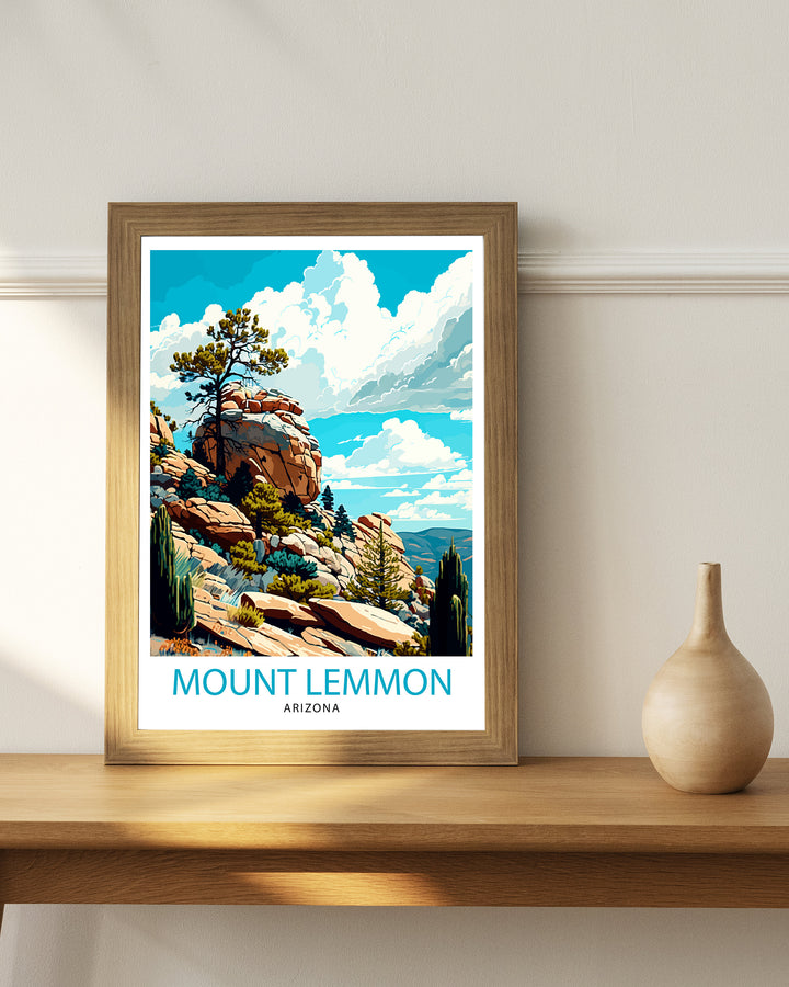 Mount Lemmon Arizona Travel Poster Mountain Wall Art Arizona Landscape Poster Nature Decor Gift for Outdoor Enthusiasts