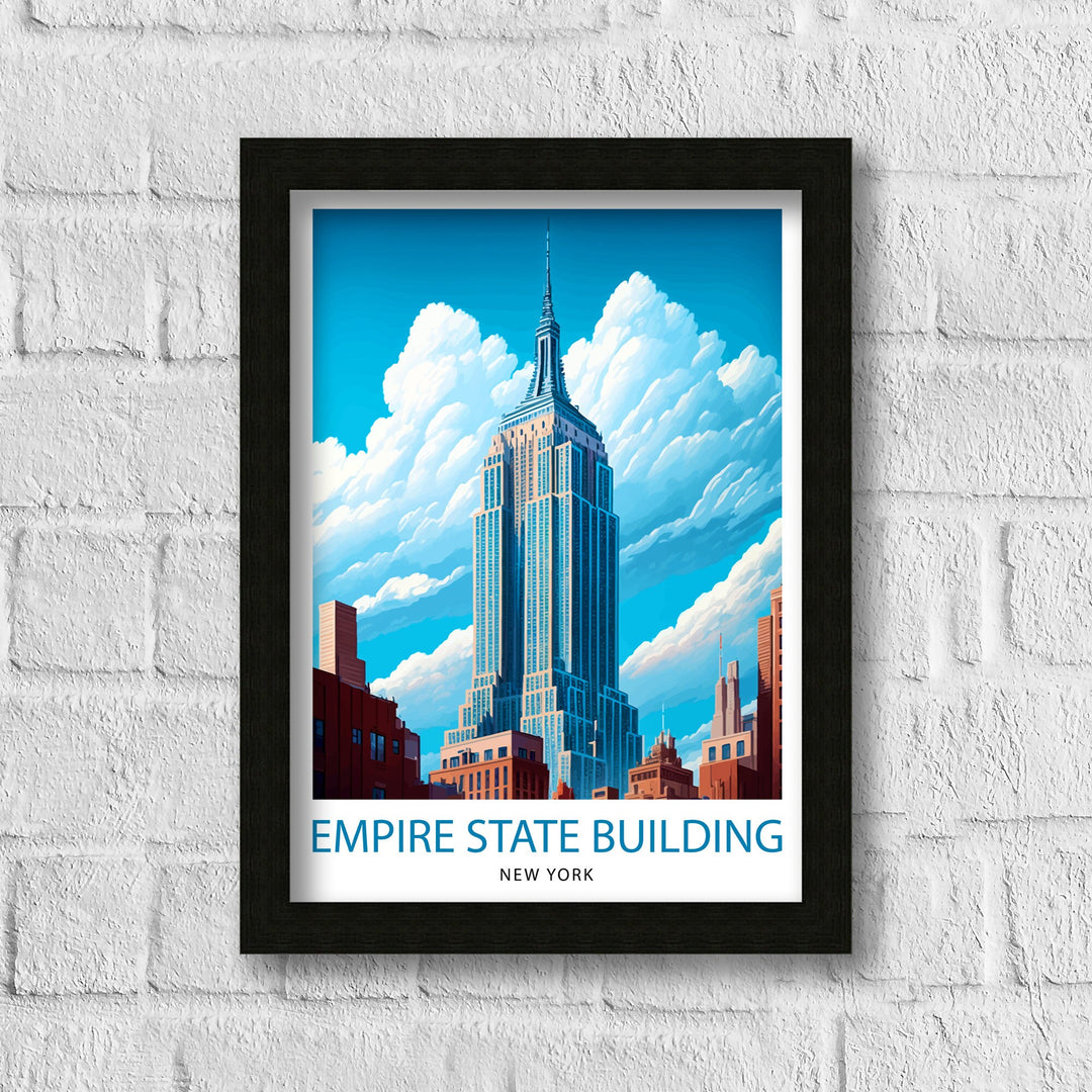 Empire State Building Travel Poster New York City Wall Art NYC Skyline Decor Travel Poster Urban Architecture Poster Home Decor