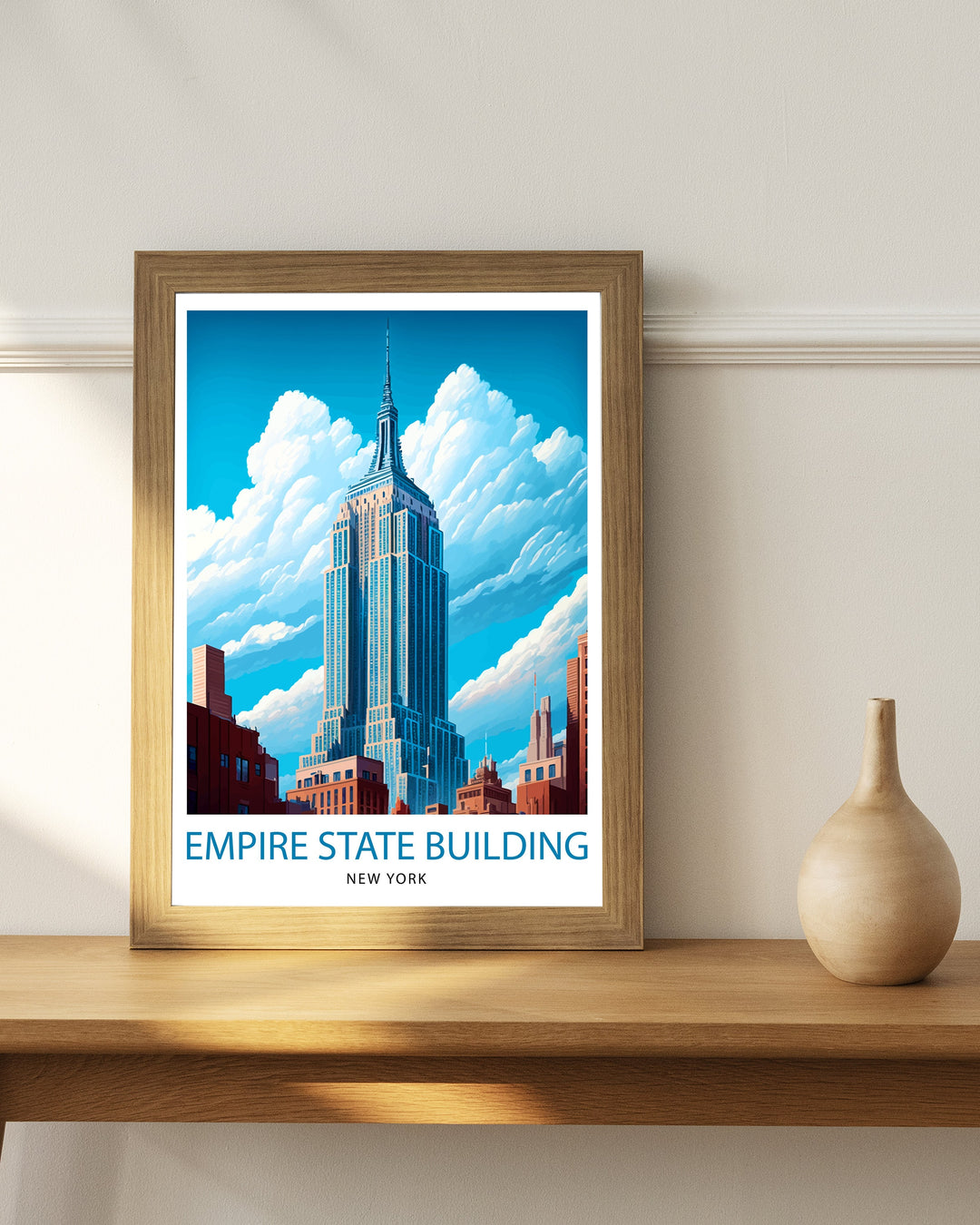 Empire State Building Travel Poster New York City Wall Art NYC Skyline Decor Travel Poster Urban Architecture Poster Home Decor