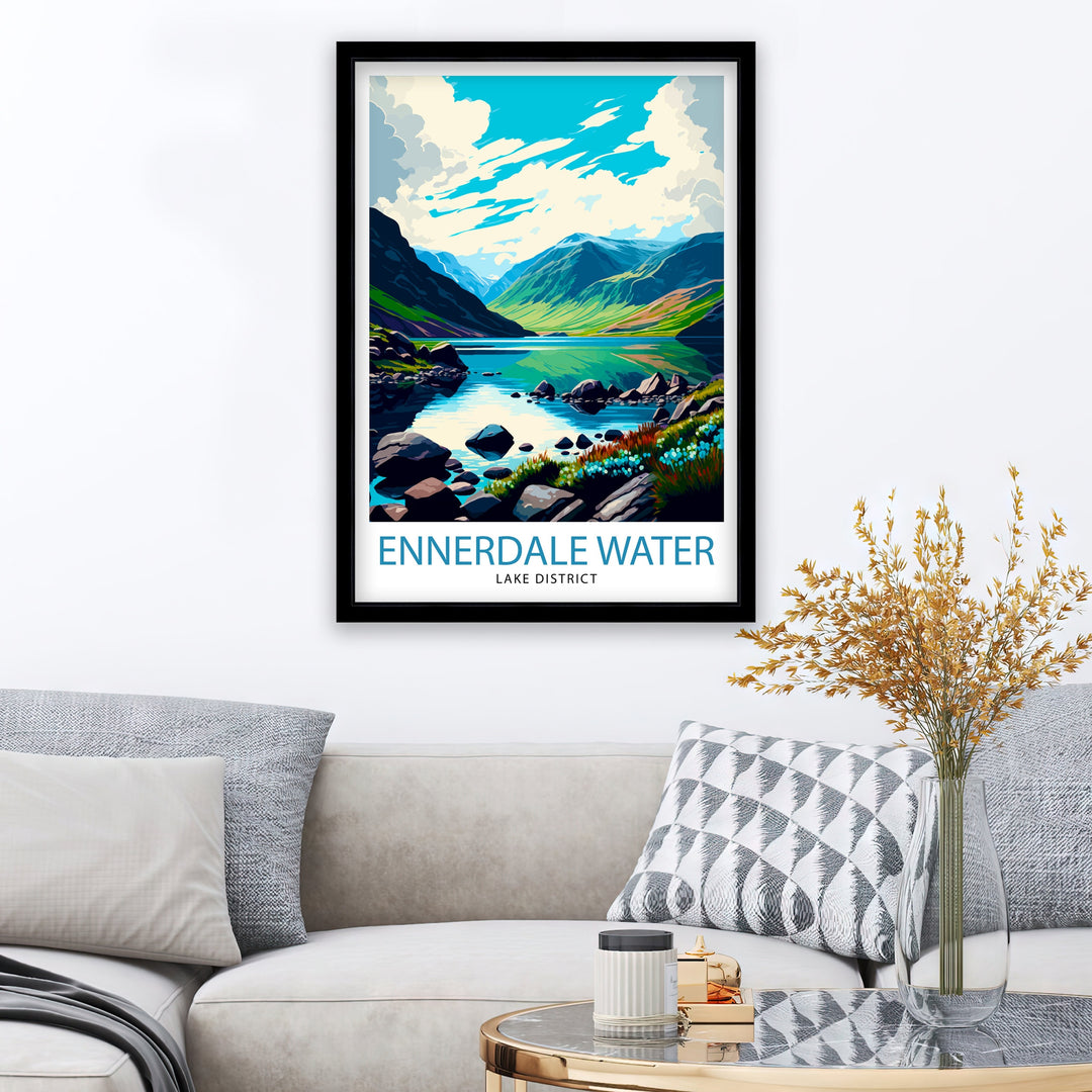 Ennerdale Water Lake District Travel Poster Lake District Wall Decor Lake District Home Living Decor Ennerdale Water Illustration Travel